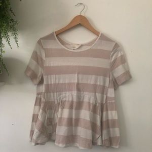 Peplum striped top